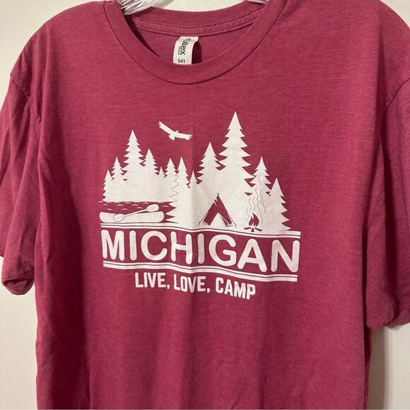 Michigan Live Love Camp Graphic Short Sleeve Tee in Pink - Size Large | Tultex - Picture 2 of 5